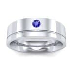 Single Round-Cut Blue Sapphire Ring (0.1 CTW) Top Dynamic View