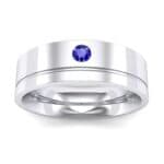 Single Round-Cut Blue Sapphire Ring (0.1 CTW) Top Dynamic View