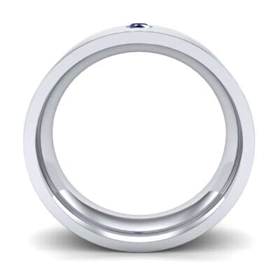 Single Round-Cut Blue Sapphire Ring (0.1 CTW) Side View