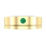 Single Round-Cut Emerald Ring (0.1 CTW) Top Flat View