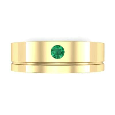Single Round-Cut Emerald Ring (0.1 CTW) Top Flat View
