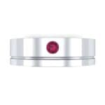 Single Round-Cut Ruby Ring (0.1 CTW) Top Flat View