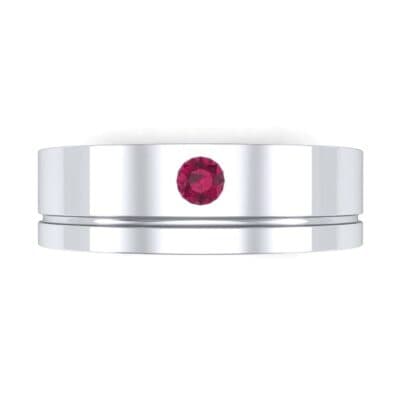 Single Round-Cut Ruby Ring (0.1 CTW) Top Flat View