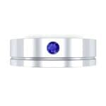 Single Round-Cut Blue Sapphire Ring (0.1 CTW) Top Flat View