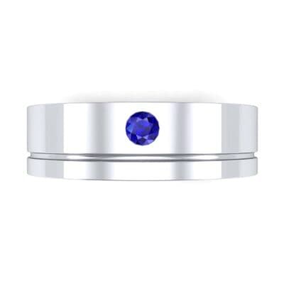 Single Round-Cut Blue Sapphire Ring (0.1 CTW) Top Flat View
