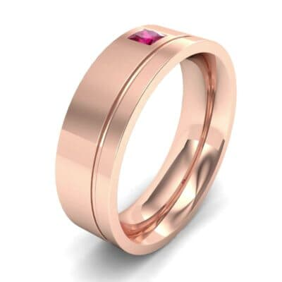 Single Princess-Cut Ruby Ring (0.12 CTW) Perspective View