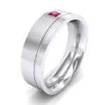 Single Princess-Cut Ruby Ring (0.12 CTW) Perspective View