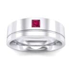 Single Princess-Cut Ruby Ring (0.12 CTW) Top Dynamic View