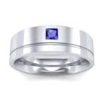 Single Princess-Cut Blue Sapphire Ring (0.12 CTW) Top Dynamic View