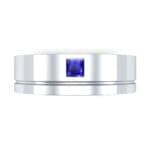 Single Princess-Cut Blue Sapphire Ring (0.12 CTW) Top Flat View