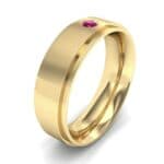 Stepped Edge Single Round-Cut Ruby Ring (0.1 CTW) Perspective View