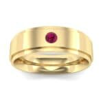 Stepped Edge Single Round-Cut Ruby Ring (0.1 CTW) Top Dynamic View