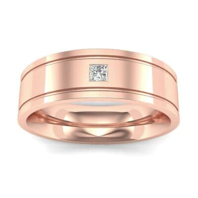 Double Groove Princess-Cut Diamond Ring (0.06 CTW) Top Dynamic View