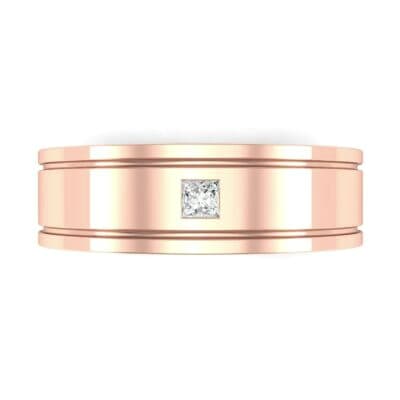 Double Groove Princess-Cut Diamond Ring (0.06 CTW) Top Flat View