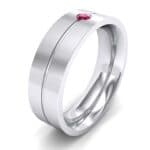 Single Line Round-Cut Ruby Ring (0.1 CTW) Perspective View