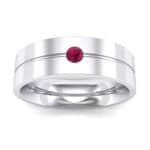 Single Line Round-Cut Ruby Ring (0.1 CTW) Top Dynamic View