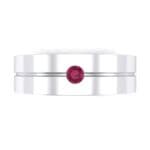 Single Line Round-Cut Ruby Ring (0.1 CTW) Top Flat View