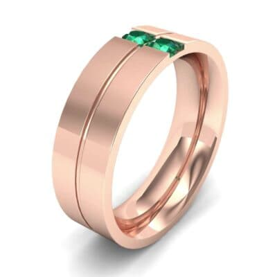 Two-Stone Vertical Channel Emerald Ring (0.19 CTW) Perspective View