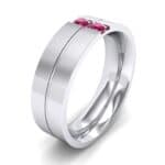 Two-Stone Vertical Channel Ruby Ring (0.19 CTW) Perspective View