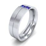 Two-Stone Vertical Channel Blue Sapphire Ring (0.19 CTW) Perspective View