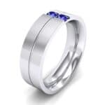 Two-Stone Vertical Channel Blue Sapphire Ring (0.19 CTW) Perspective View
