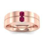 Two-Stone Vertical Channel Ruby Ring (0.19 CTW) Top Dynamic View