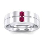 Two-Stone Vertical Channel Ruby Ring (0.19 CTW) Top Dynamic View