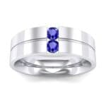 Two-Stone Vertical Channel Blue Sapphire Ring (0.19 CTW) Top Dynamic View