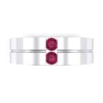 Two-Stone Vertical Channel Ruby Ring (0.19 CTW) Top Flat View