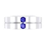 Two-Stone Vertical Channel Blue Sapphire Ring (0.19 CTW) Top Flat View