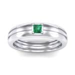 Single Line Round-Cut Emerald Ring (0.19 CTW) Top Dynamic View