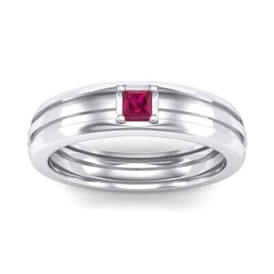 Single Line Round-Cut Ruby Ring (0.19 CTW) Top Dynamic View