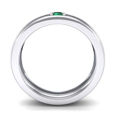 Single Line Round-Cut Emerald Ring (0.19 CTW) Side View