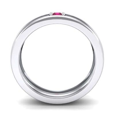 Single Line Round-Cut Ruby Ring (0.19 CTW) Side View
