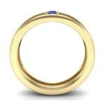 Single Line Round-Cut Blue Sapphire Ring (0.19 CTW) Side View