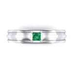 Single Line Round-Cut Emerald Ring (0.19 CTW) Top Flat View