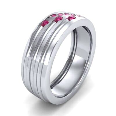 Diagonal Pave Ruby Ring (0.39 CTW) Perspective View