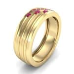 Diagonal Pave Ruby Ring (0.39 CTW) Perspective View