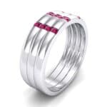 Triple Vertical Channel Ruby Ring (0.36 CTW) Perspective View