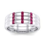 Triple Vertical Channel Ruby Ring (0.36 CTW) Top Dynamic View