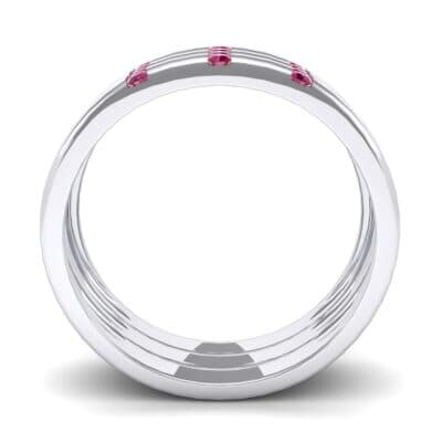 Triple Vertical Channel Ruby Ring (0.36 CTW) Side View