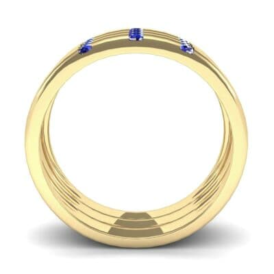 Triple Vertical Channel Blue Sapphire Ring (0.36 CTW) Side View