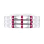 Triple Vertical Channel Ruby Ring (0.36 CTW) Top Flat View