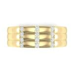 Triple Vertical Channel Diamond Ring (0.27 CTW) Top Flat View