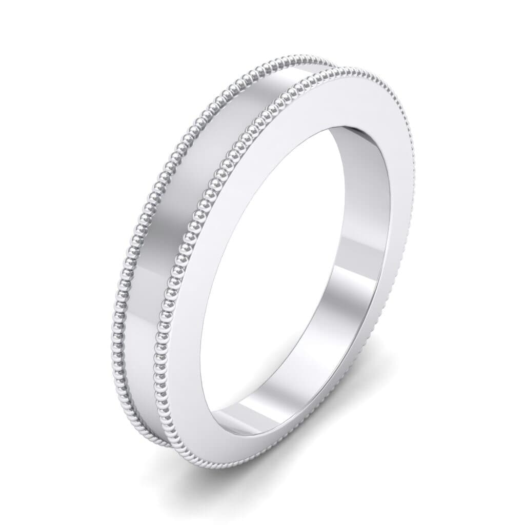 Flat Milgrain Ring (0 CTW) 5115 Render 1 01 Camera1 Metal 4 White Gold 0 Floor 0 Emitter Aqua Light 0