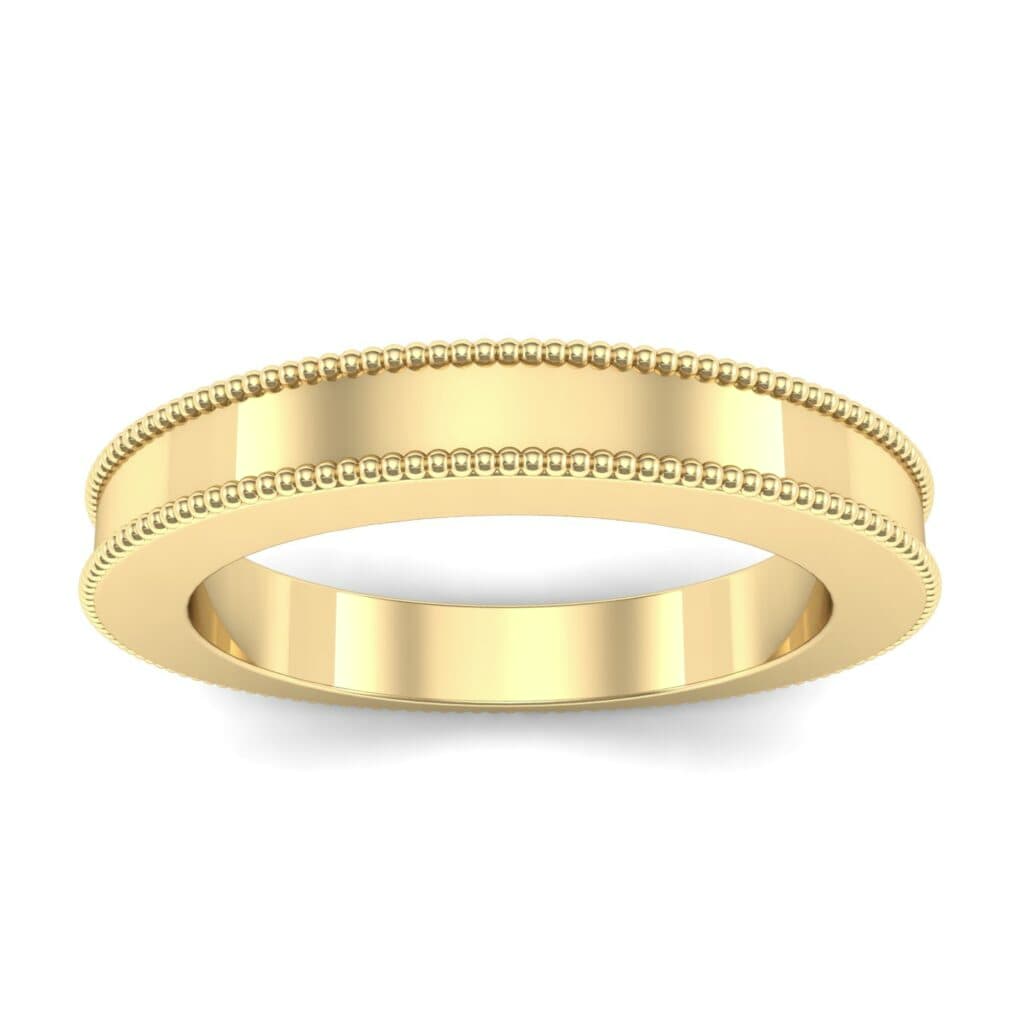 Flat Milgrain Ring (0 CTW) 5115 Render 1 01 Camera2 Metal 3 Yellow Gold 0 Floor 0 Emitter Aqua Light 0