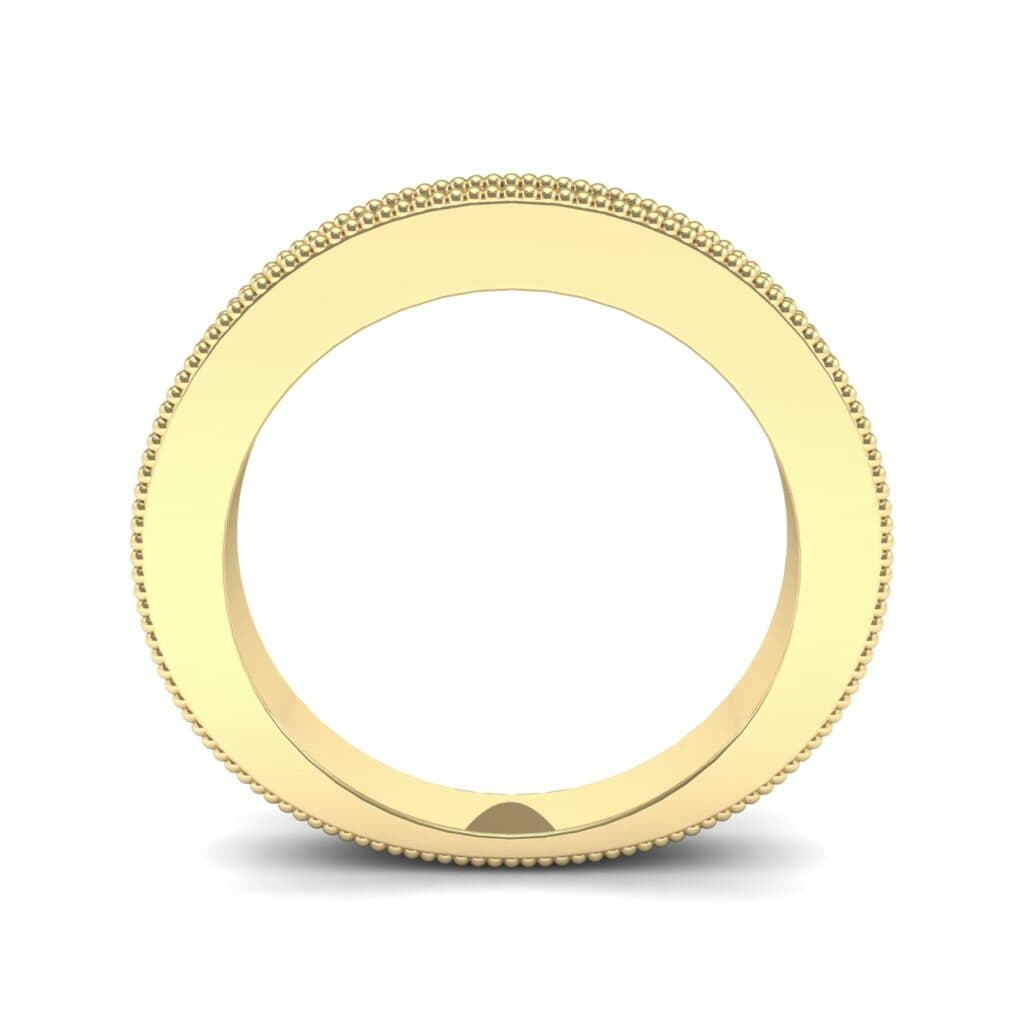 Flat Milgrain Ring (0 CTW) 5115 Render 1 01 Camera3 Metal 3 Yellow Gold 0 Floor 0 Emitter Aqua Light 0
