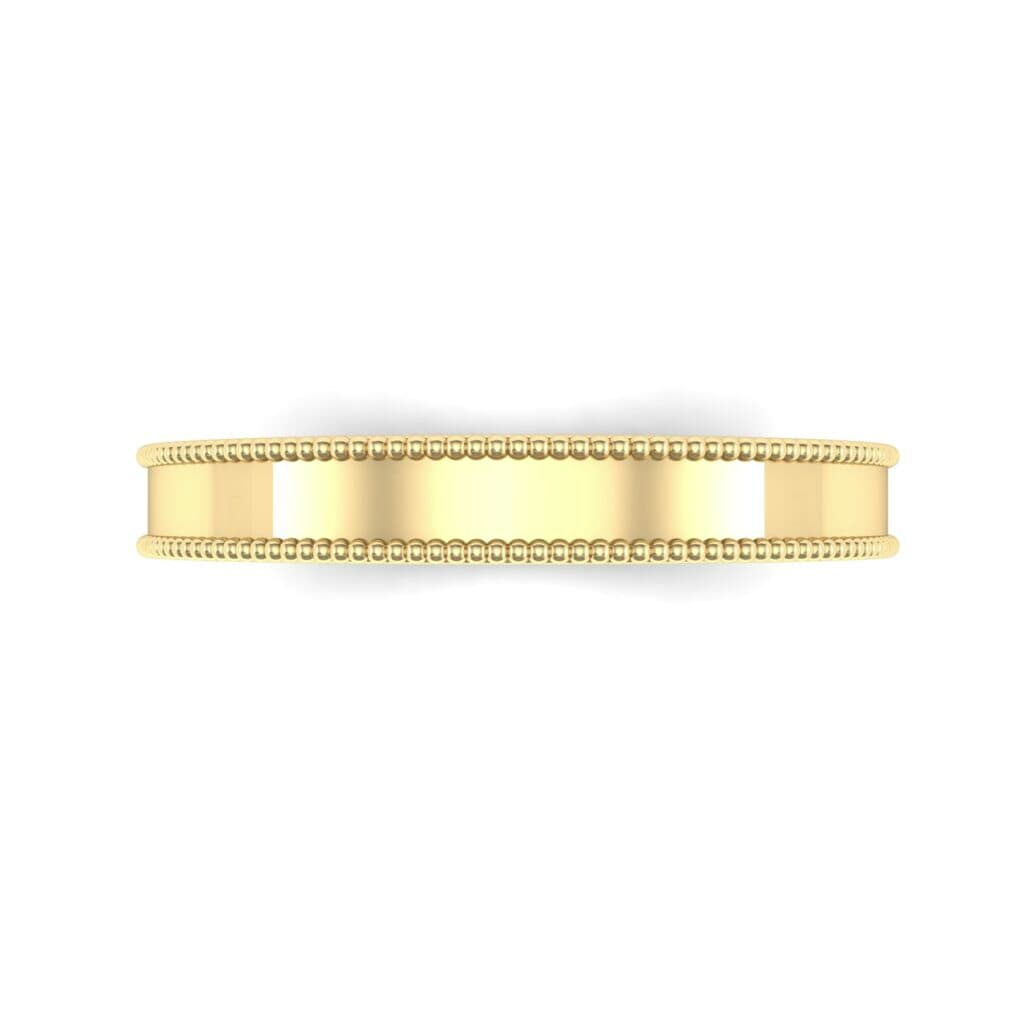 Flat Milgrain Ring (0 CTW) 5115 Render 1 01 Camera4 Metal 3 Yellow Gold 0 Floor 0 Emitter Aqua Light 0