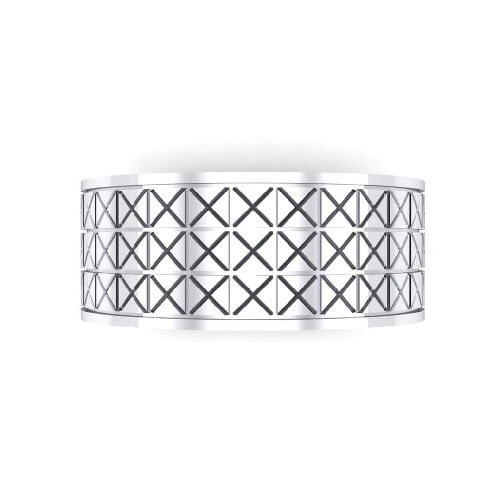 Wide Etched X Ring (0 CTW) 5133 Render 1 01 Camera4 Metal 4 White Gold 0 Floor 0 Emitter Aqua Light 0