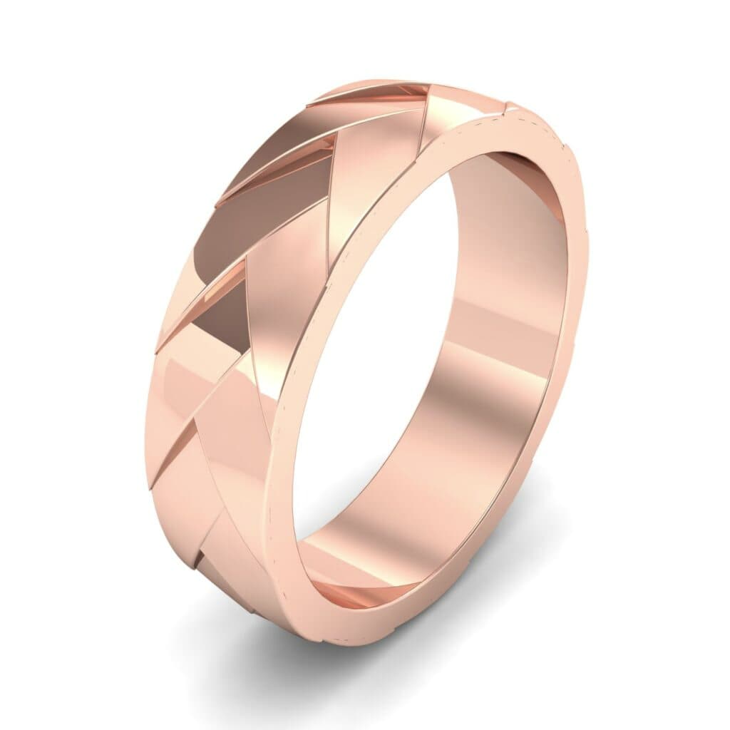 Wide Chevron Textured Ring (0 CTW) 5134 Render 1 01 Camera1 Metal 2 Rose Gold 0 Floor 0 Emitter Aqua Light 0